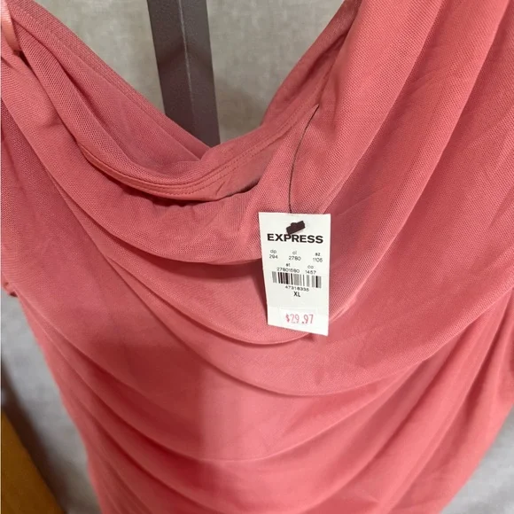 Express One Shoulder Pink Dress - Picture 3 of 3